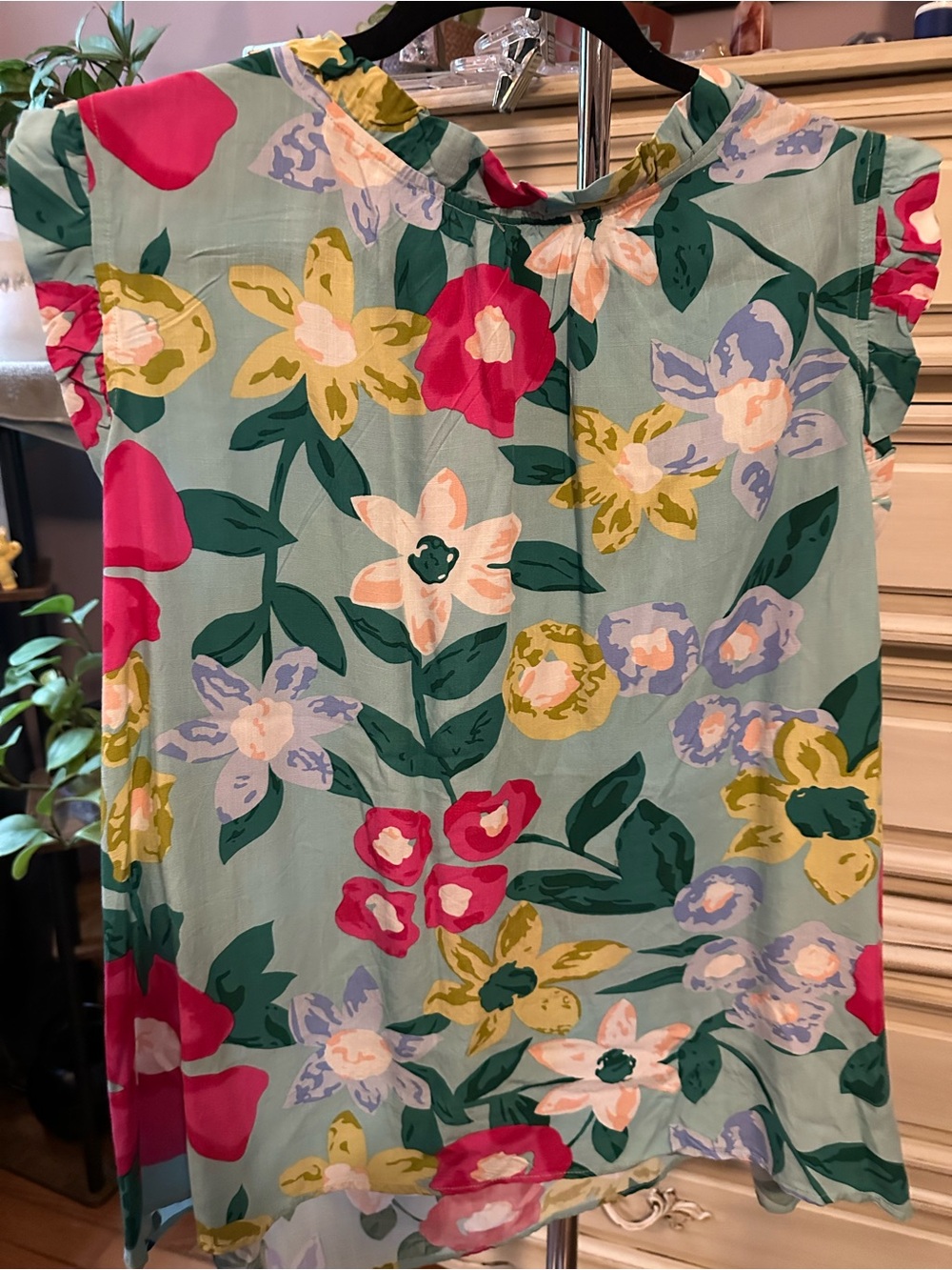 Floral & Fabulous! KFab Designs Aqua Top | 2X